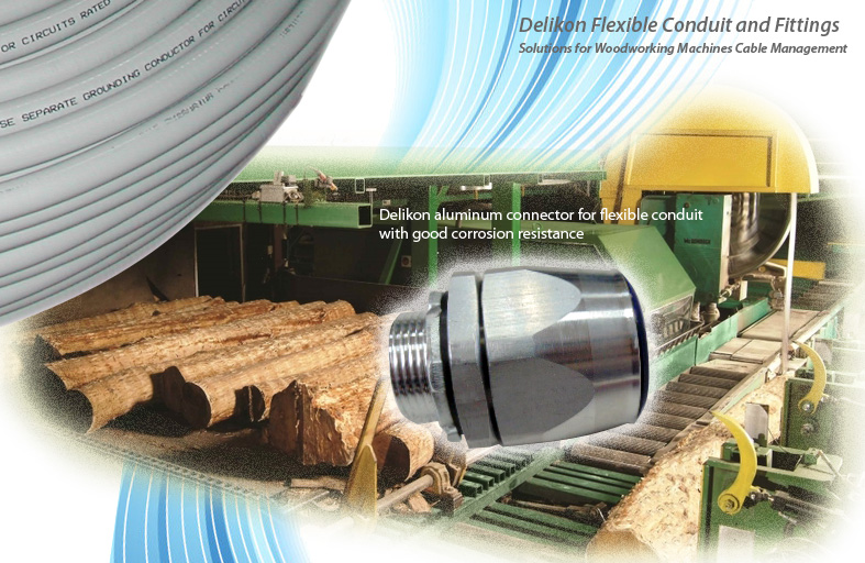 Delikon Flexible Conduit and Fittings Solutions for Woodworking Machines Cable Management
